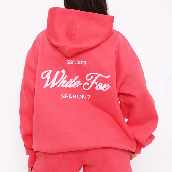 White Fox Women's Red/Pink Hoodie - Picture 2 of 5